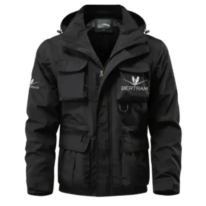 Bertram Yacht Exclusive Logo Waterproof Multi Pocket Jacket Detachable Hood and Sleeves HCPDMPJ529BHZ Jacket