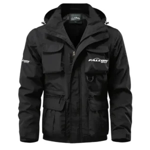 Falcon Exclusive Logo Waterproof Multi Pocket Jacket Detachable Hood and Sleeves HCPDMPJ529FAZ Jacket