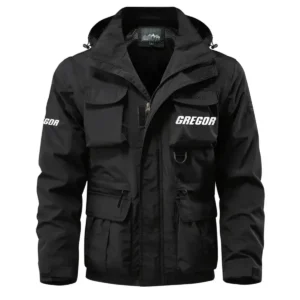 Gregor Exclusive Logo Waterproof Multi Pocket Jacket Detachable Hood and Sleeves HCPDMPJ529GRZ Jacket