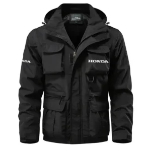 Honda Exclusive Logo Waterproof Multi Pocket Jacket Detachable Hood and Sleeves HCPDMPJ529HOZ Jacket