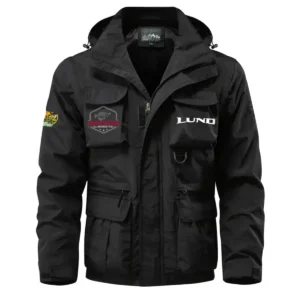 Lund Crappie Master Waterproof Multi Pocket Jacket Detachable Hood and Sleeves HCPDMPJ529LBCR Jacket