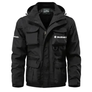 Suzuki Exclusive Logo Waterproof Multi Pocket Jacket Detachable Hood and Sleeves HCPDMPJ529SUZ Jacket