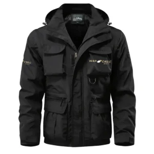 War Eagle Exclusive Logo Waterproof Multi Pocket Jacket Detachable Hood and Sleeves HCPDMPJ529WEZ Jacket