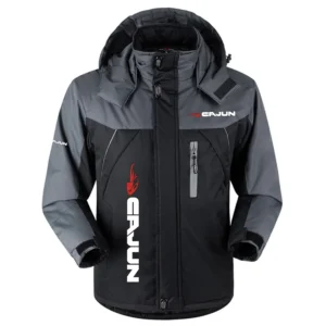 Cajun Exclusive Logo Outdoor Charging Suit Plush Waterproof Windproof Jacket Detachable Hood HCPDPCS1409CJZ Jacket
