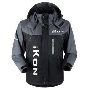 iKon Exclusive Logo Outdoor Charging Suit Plush Waterproof Windproof Jacket Detachable Hood HCPDPCS1409IBZ Jacket
