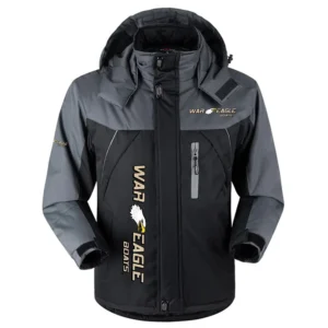 War Eagle Exclusive Logo Outdoor Charging Suit Plush Waterproof Windproof Jacket Detachable Hood HCPDPCS1409WEZ Jacket