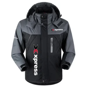 Xpress Exclusive Logo Outdoor Charging Suit Plush Waterproof Windproof Jacket Detachable Hood HCPDPCS1409XBZ Jacket