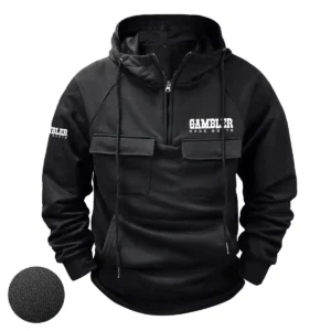 Gambler Exclusive Logo Tactical Quarter Zip Hoodie HCPDTQH8GBZ Hoodie