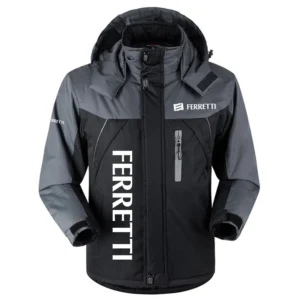 Ferretti Exclusive Logo Outdoor Charging Suit Plush Waterproof Windproof Jacket Detachable Hood TTPDPCS2409FTZ Jacket