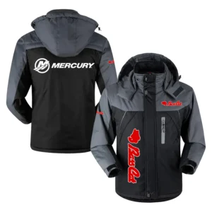 Bass Cat Mercury Exclusive Logo Outdoor Charging Suit Plush Waterproof Windproof Jacket Detachable Hood HCPDPCS1409BCM Jacket