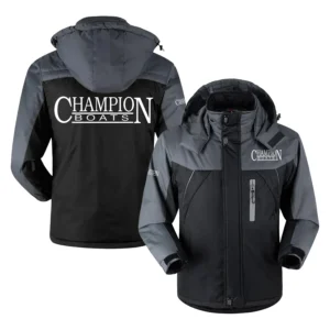 Champion Exclusive Logo Outdoor Charging Suit Plush Waterproof Windproof Jacket Detachable Hood HCPDPCS1409CHZ-back Jacket
