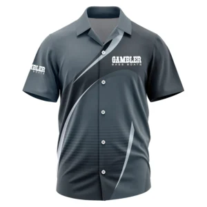 Gambler Exclusive Logo Short Sleeve Camp Collar Shirt TTFSHWSCS001GBZ Shirt