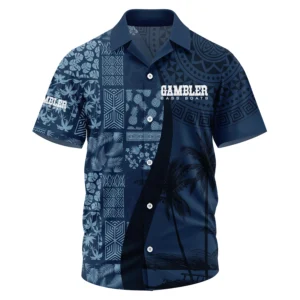 Gambler Exclusive Logo Short Sleeve Camp Collar Shirt TTFSHWSCS1903013GBZ Shirt