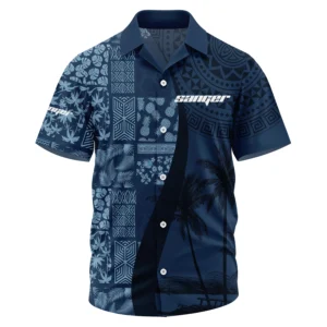 Sanger Exclusive Logo Short Sleeve Camp Collar Shirt TTFSHWSCS1903013SGBZ Shirt