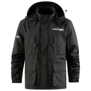 Falcon Exclusive Logo Multi Pocket Softshell Jacket Detachable Hood TTFSSCLJ0819FAZ Jacket