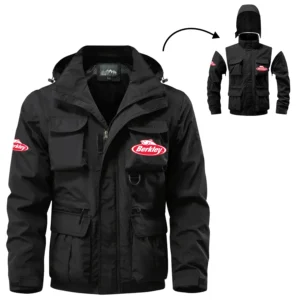 Berkley Exclusive Logo Waterproof Multi Pocket Jacket Detachable Hood and Sleeves HCPDMPJ529BKZ Jacket
