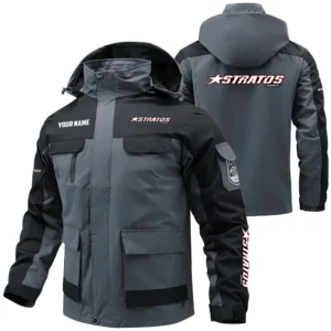 Stratos Exclusive Logo Water Resistant Outdoor Jacket Detachable Hood TTFSV2030819SAZ Jacket