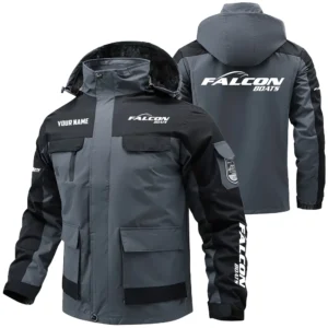 Falcon Exclusive Logo Water Resistant Fleece Jacket Detachable Hood TTFSV203F0819FAZ Jacket
