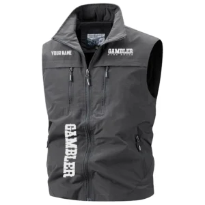 Gambler Exclusive Logo Multi-Pocket Sleeveless Vest TTFSV2100819GBZ Vest