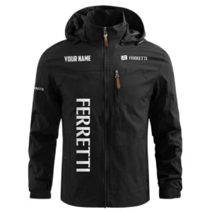 Ferretti Exclusive Logo Waterproof Outdoor Windbreaker Jacket Detachable Hood TTFSWOJNC2510FTZ Jacket