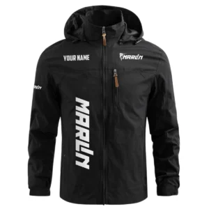 Marlin Exclusive Logo Waterproof Outdoor Windbreaker Jacket Detachable Hood TTFSWOJNC2510MALZ Jacket