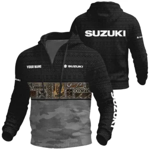 Suzuki Exclusive Logo Waffle Quarter-zip Hoodie TTFSWQH3D081906SUZ Hoodie