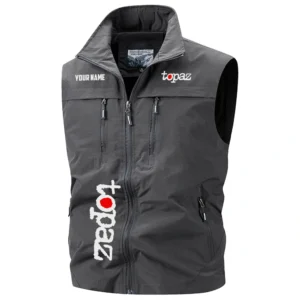 Topaz Exclusive Logo Multi-Pocket Sleeveless Vest TTFSV2102510TPZ Vest