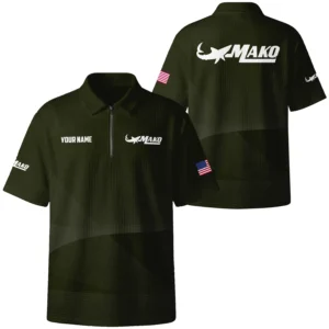 Mako Exclusive Logo Quilted Waffle Polo Shirt TTFSWPL081903MAZ Mako Waffle Polo