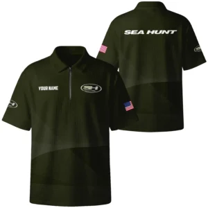 Sea Hunt Exclusive Logo Quilted Waffle Polo Shirt TTFSWPL081903SEZ Sea Hunt Waffle Polo
