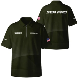 Sea Pro Exclusive Logo Quilted Waffle Polo Shirt TTFSWPL081903SPZ Sea Pro Waffle Polo