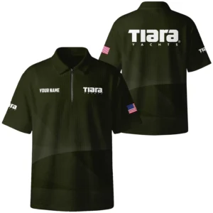 Tiara Yachts Exclusive Logo Quilted Waffle Polo Shirt TTFSWPL081903TYZ Tiara Yachts Waffle Polo