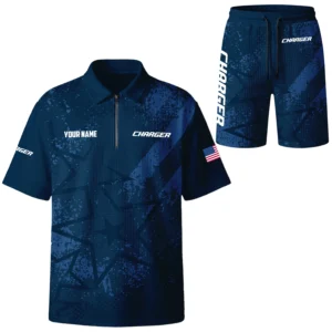 Charger Exclusive Logo Waffle Polo and Shorts Set TTFSWPLS081501CGZ Charger Waffle Polo