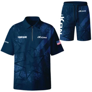 iKon Exclusive Logo Waffle Polo and Shorts Set TTFSWPLS081501IBZ iKon Waffle Polo