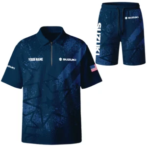 Suzuki Exclusive Logo Waffle Polo and Shorts Set TTFSWPLS081501SUZ Suzuki Waffle Polo