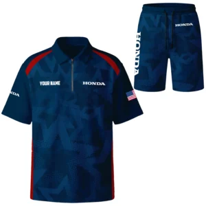 Honda Exclusive Logo Waffle Polo and Shorts Set TTFSWPLS081502HOZ