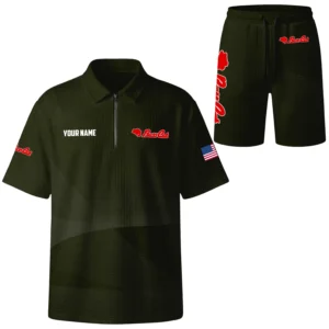Bass Cat Exclusive Logo Waffle Polo and Shorts Set TTFSWPLS081503BCZ