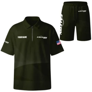 Falcon Exclusive Logo Waffle Polo and Shorts Set TTFSWPLS081503FAZ