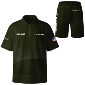 Tahoe Exclusive Logo Waffle Polo and Shorts Set TTFSWPLS081503TAZ
