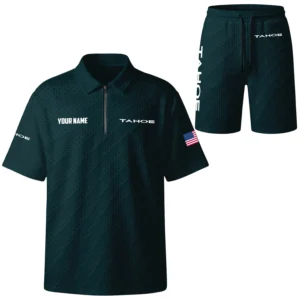 Tahoe Exclusive Logo Waffle Polo and Shorts Set TTFSWPLS081504TAZ