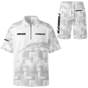 Charger Exclusive Logo Waffle Polo and Shorts Set TTFSWPLS081505CGZ